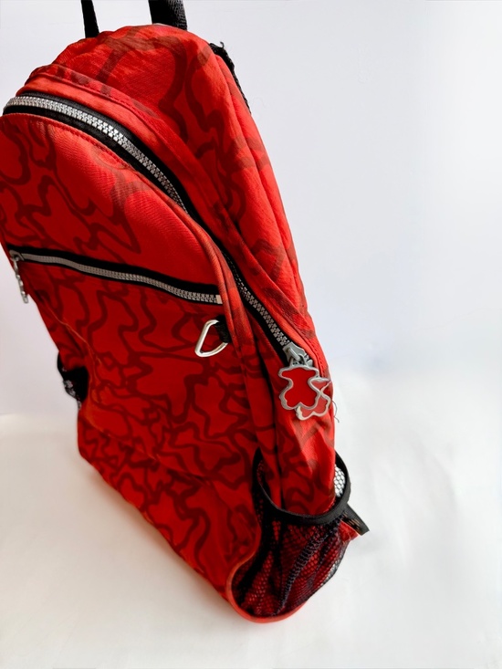 TOUS Red Backpack Large Nylon – Bear Zipper Detail main image 5